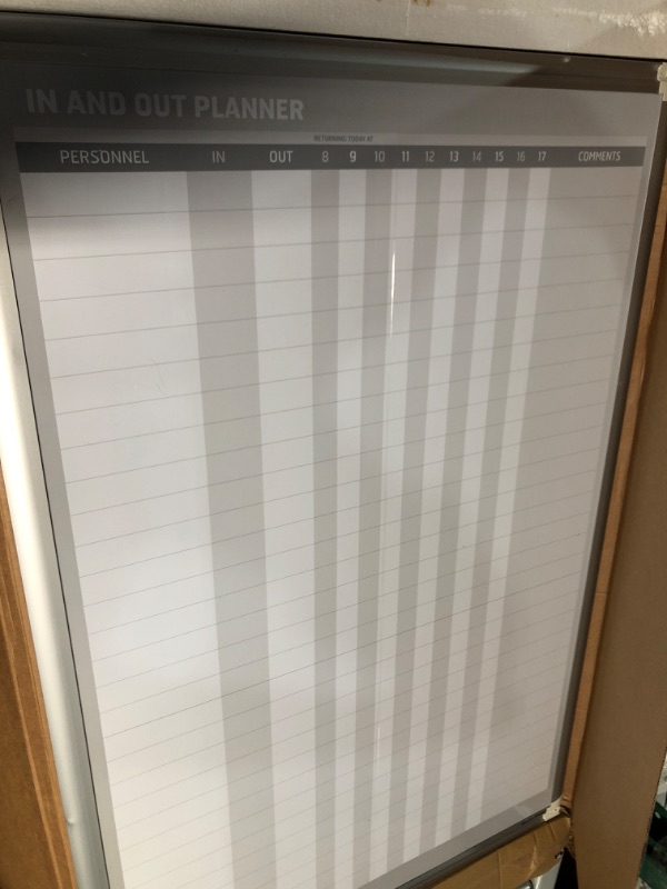 Photo 1 of Bi-Silque Visual Communication Products GA02109830 in-Out Magnetic Dry Erase Board 24 X 36 in. Silver Frame