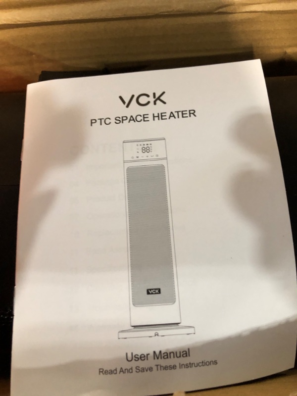 Photo 3 of ***NOT FUNCTIONAL - FOR PARTS - NONREFUNDBALE***
Space Heater,VCK 24" 12ft/s Fast Quiet Heating Portable Electric Heater