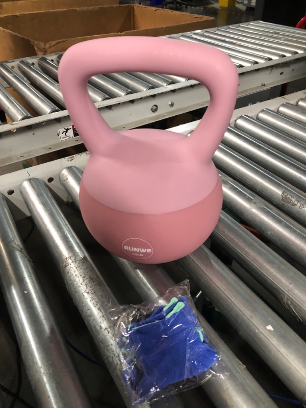 Photo 2 of **USED BUT APPEARS NEW**  RUNWE Soft Kettlebell - Iron Sand Filled Shock-Proof Hand Weights, Strength Training Kettlebells 5lb 10lb and 15lb Optional for Women Men or Children of Different Levels 10 lb Pink