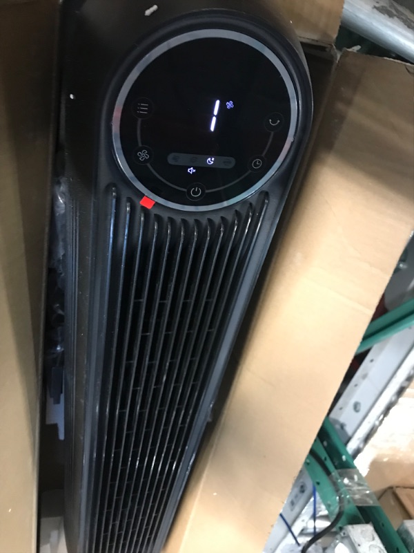 Photo 5 of **USED BUT APPEARS NEW**  Dreo Nomad One Tower Fan with Remote, 24ft/s Velocity Quiet Cooling Fan, 90° Oscillating Fan with 4 Speeds, 4 Modes, 8H Timer, Bladeless Fan, Standing Floor Fans, Black, (DR-HTF007) Black Standard