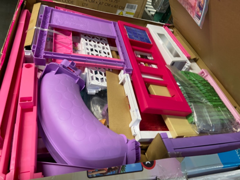 Photo 3 of **USED BUT APPEARS NEW**  Barbie Dreamhouse, Doll House Playset with 70+ Accessories Including Transforming Furniture, Elevator, Slide, Lights & Sounds Wheelchair Accessible Elevator