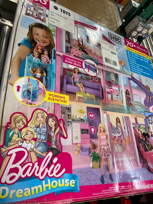 Photo 5 of **USED BUT APPEARS NEW**  Barbie Dreamhouse, Doll House Playset with 70+ Accessories Including Transforming Furniture, Elevator, Slide, Lights & Sounds Wheelchair Accessible Elevator