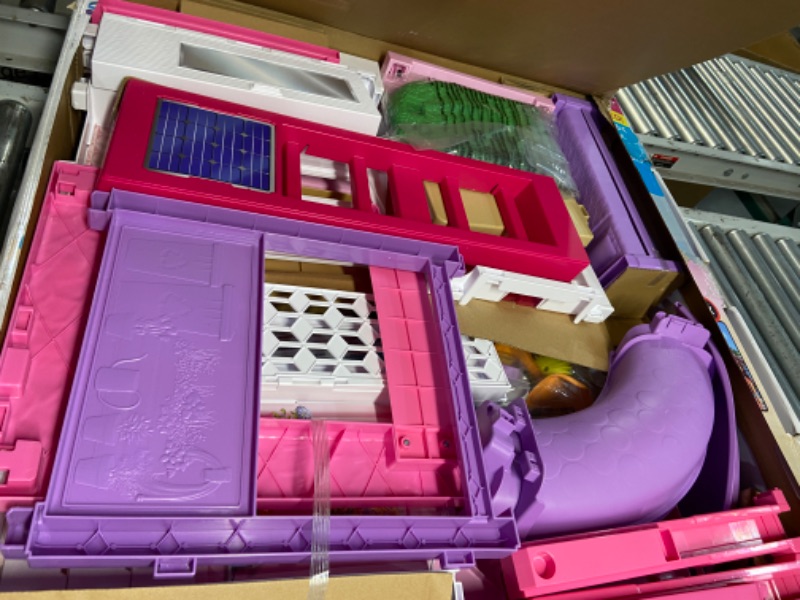 Photo 4 of **USED BUT APPEARS NEW**  Barbie Dreamhouse, Doll House Playset with 70+ Accessories Including Transforming Furniture, Elevator, Slide, Lights & Sounds Wheelchair Accessible Elevator