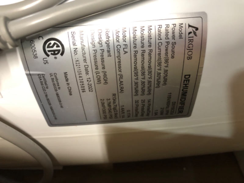 Photo 2 of USED - AIRGJOB HOME DEHUMIDIFIER D015CDJ