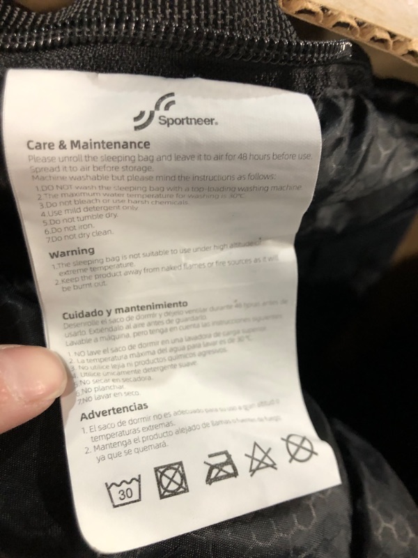 Photo 3 of *MINOR DAMAGE-MISSING CARRYING BAG*
Camping Sleeping Bag for Adults: Sportneer 3 Season Warm Cold Weather Waterproof 