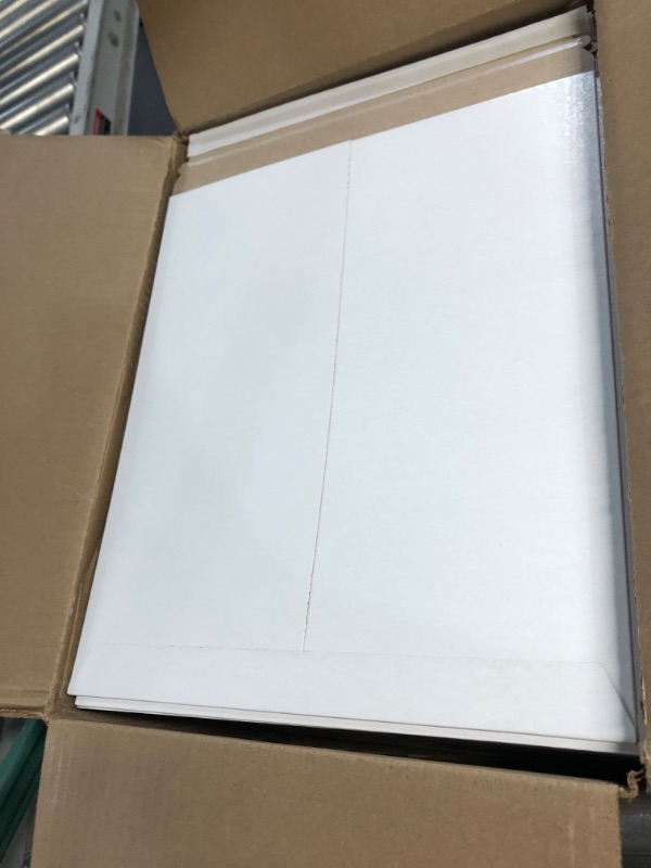 Photo 4 of **USED BUT APPEARS NEW**  Stayflats Plus Mailers | Rigid Shipping Envelopes | Tamper Evident Security with Peel & Seal Pressure Sensitive Closure | Built-in Corner Protection| White | 100 Per Case | 12-3/4" x 15" 12.75" x 15" - 100 count White