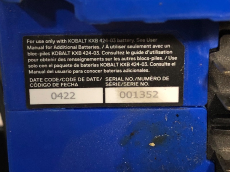 Photo 6 of * not functional * sold for parts * repair *
Kobalt XTR 24-Volt Max 1/2-in Drive Cordless Impact Wrench (1-Battery Included)