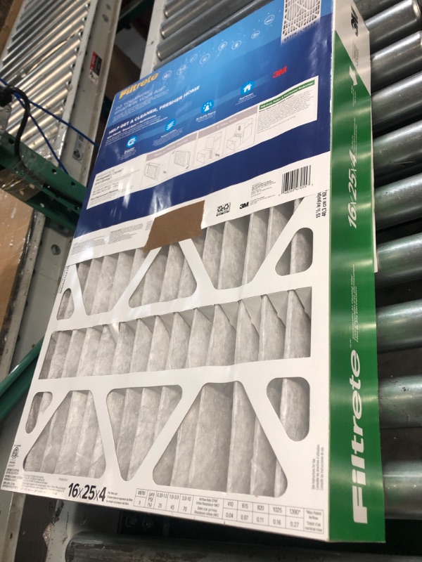 Photo 3 of **USED BUT APPEARS NEW**  Filtrete 16x25x4 Air Filter, MPR 700, MERV 8, Clean Living Dust, Pollen and Pet Dander Reduction Pleated 4-Inch Air Filter, 1 Filter