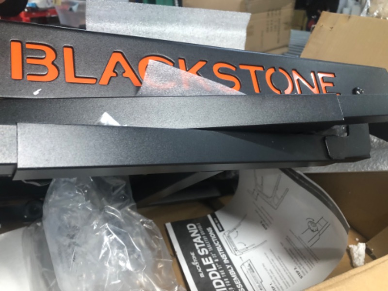 Photo 4 of **USED BUT APPEARS NEW**  Blackstone Universal Griddle Stand with Adjustable Leg and Side Shelf - Made to fit 17” or 22” Propane Table Top Griddle – Perfect Take Along Grill Accessories for Outdoor Cooking and Camping (Black)