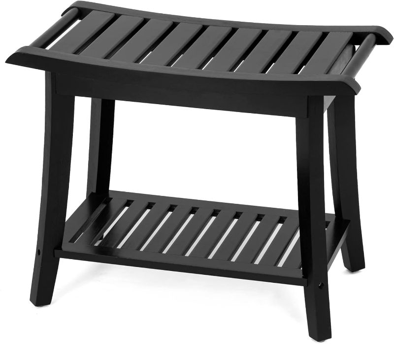Photo 1 of **Stock photo for reference** Bamboo shower bench stool