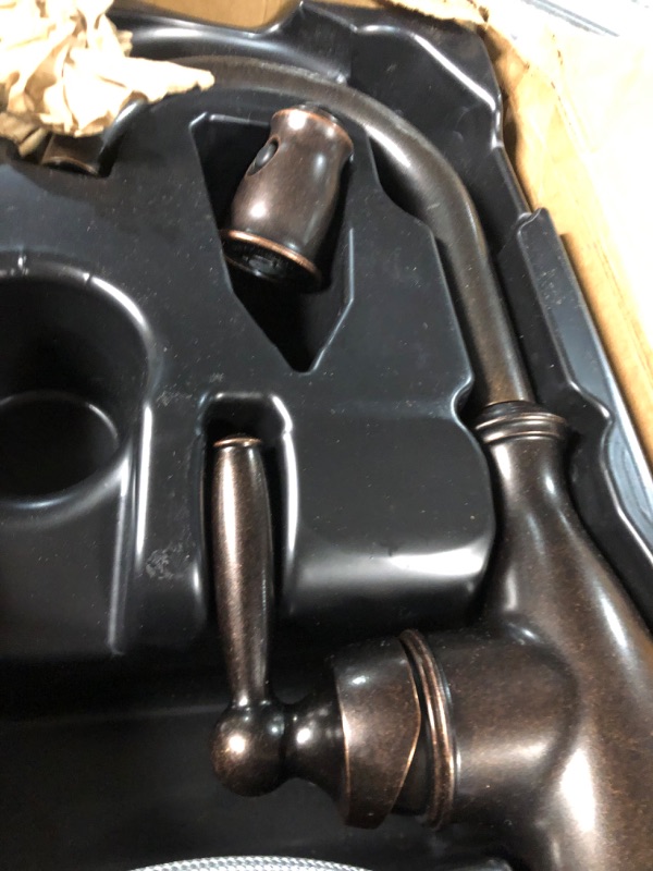 Photo 3 of **NONREFUNDABLE**FOR PARTS OR REPAIR**SEE NOTES**
Moen Brantford Oil Rubbed Bronze Traditional One-Handle High-Arc Pulldown Bar Faucet with Reflex Docking System 