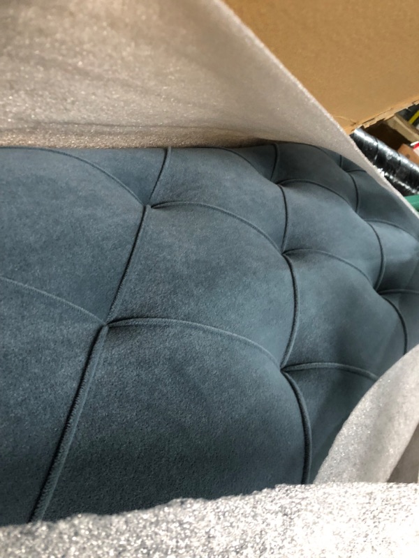 Photo 3 of **SEE NOTES**
CASACRAFT. Full Size Headboard Only, Tufted Headboard Wall Panels, Peel & Stick Panels, Pack of 4 Blue Upholstered Full Headboard 