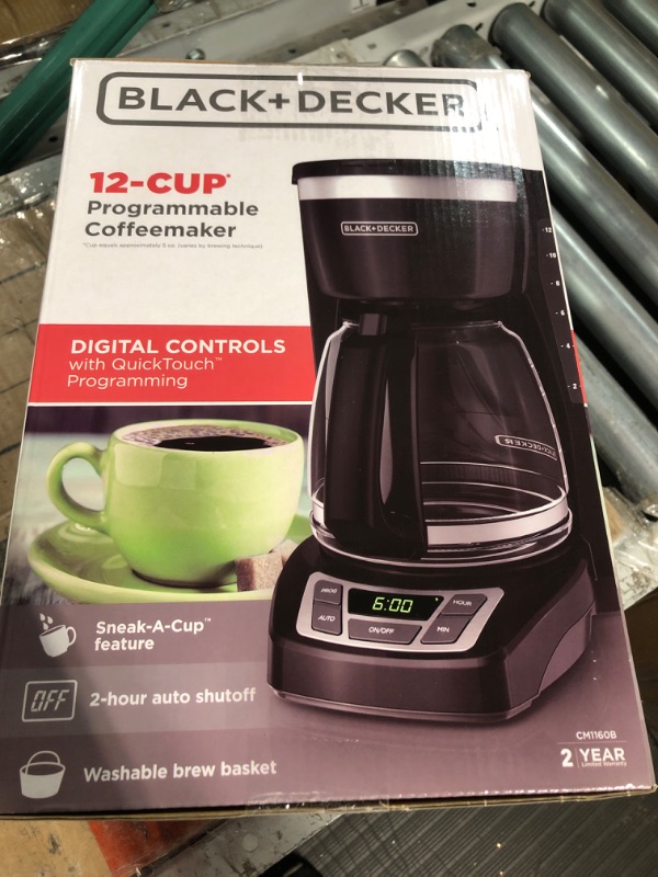 Photo 2 of **MISSING COFFEE POT **
Black+Decker CM1160B 12-Cup Programmable Coffee Maker, Black/Stainless Steel