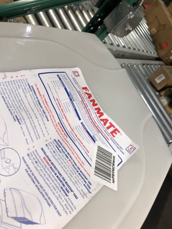 Photo 1 of Maxxair 00-955001 White Fanmate Fan/ Vent Cover with Ez Clip Installation Hardware