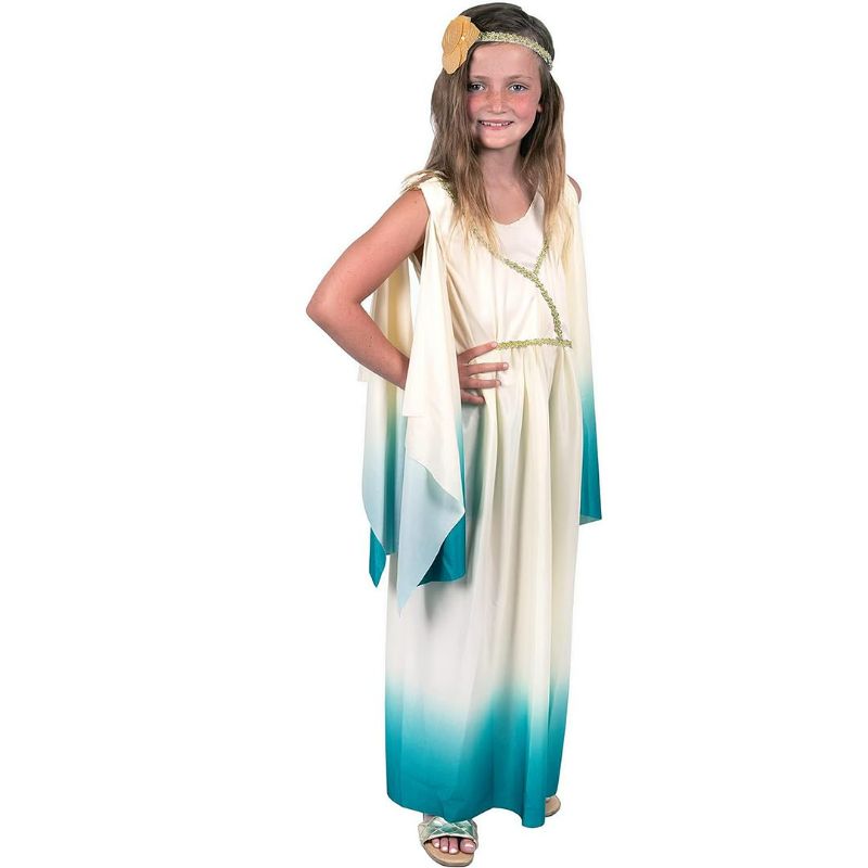 Photo 1 of Kangaroo Greek Goddess Dress with Gold Leaf Headpiece I Perfect for Greece Dress Up Halloween Fairy Cosplay Athena Costume Large 12-14