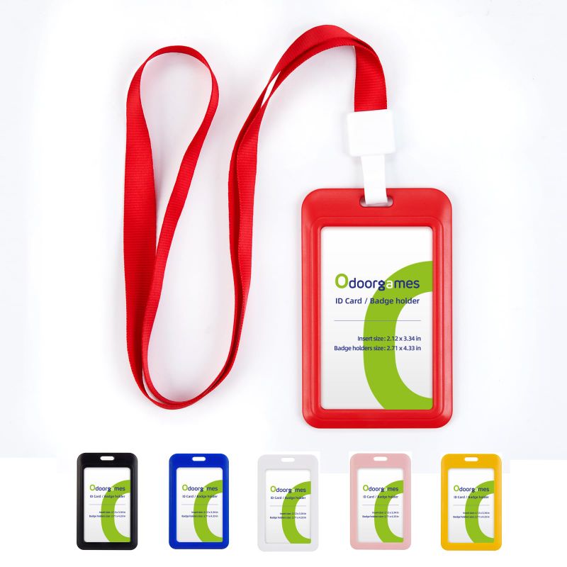 Photo 1 of Odoorgames Id Holder with Lanyard (Red) 2 Pack