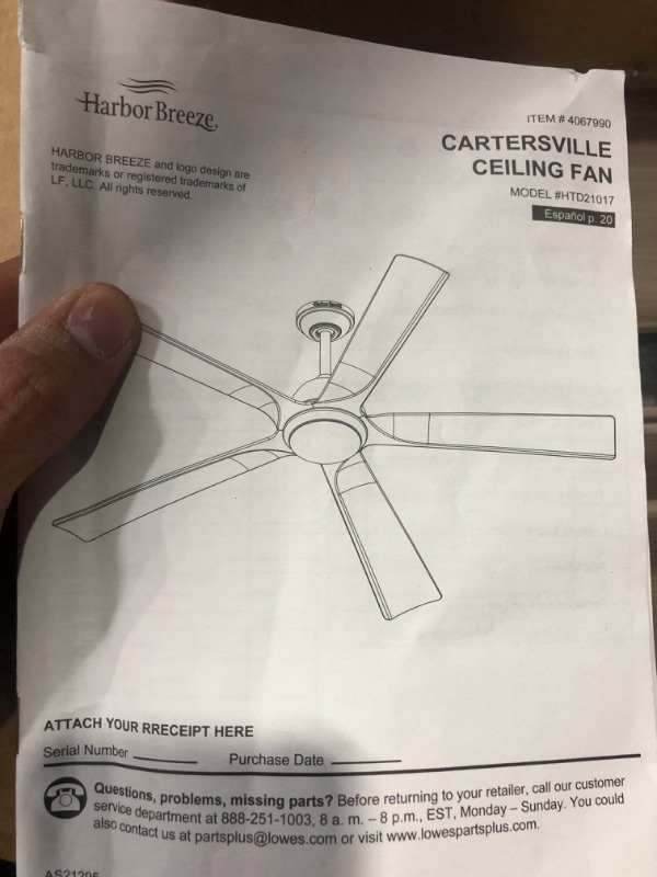 Photo 4 of [READ NOTES]
Harbor Breeze Cartersville 60-in Black LED Indoor/Outdoor Ceiling Fan with Light Remote (5-Blade)
