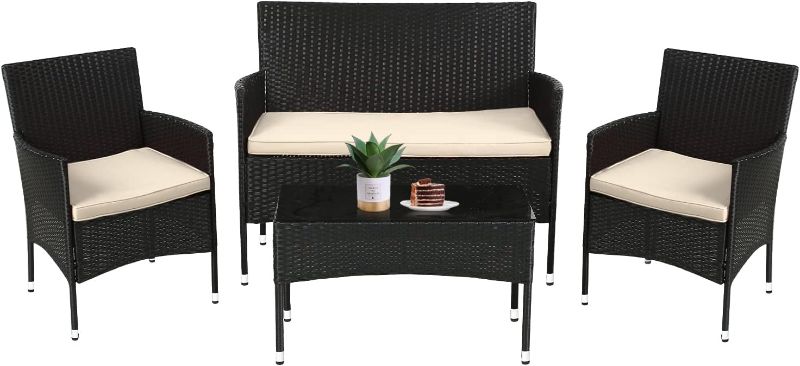 Photo 1 of *MISSING HARDWARE*
FDW Patio Furniture Set 3 Pieces Outdoor Rattan Chair Wicker 