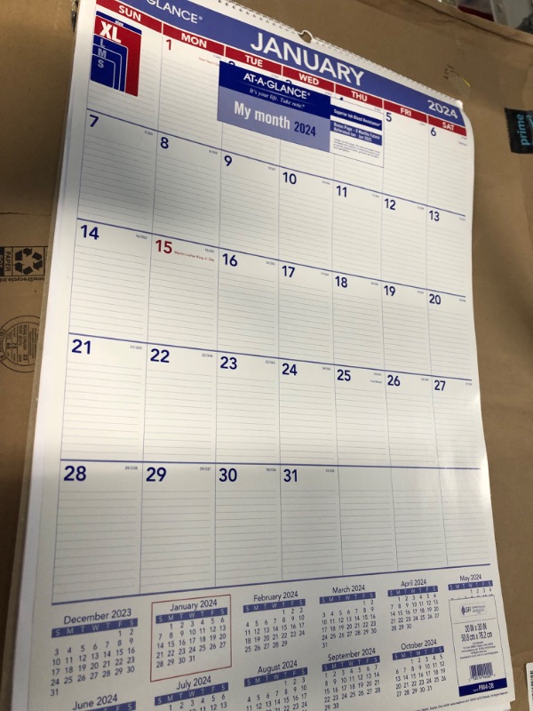 Photo 3 of AT-A-GLANCE 2024 Wall Calendar, 20" x 30", Extra Large, Spiral Bound, Monthly (PM42824) Extra Large 2024 New Edition