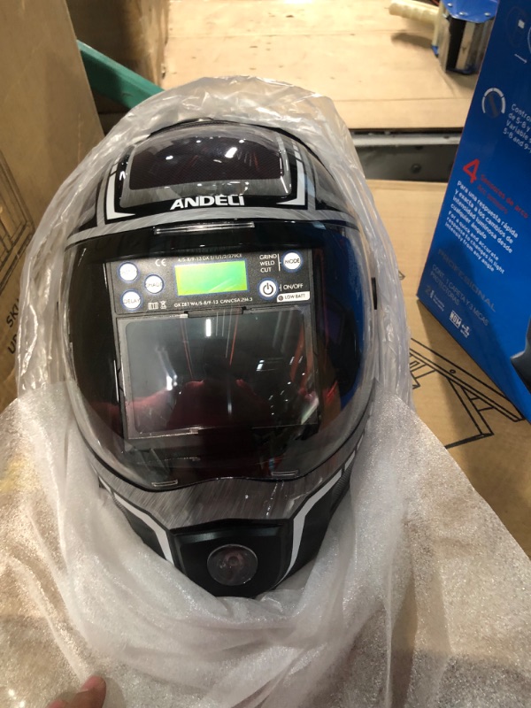 Photo 2 of ANDELI Welding Helmet,3.94"X3.74" Large View Welding Helmet Auto Darkening True Color,Solar/Battery Power Welding Hood with 4 Arc Sensor,Cool Welding Mask DIN5-8/DIN9-13 for TIG MIG ARC (Cheetah)