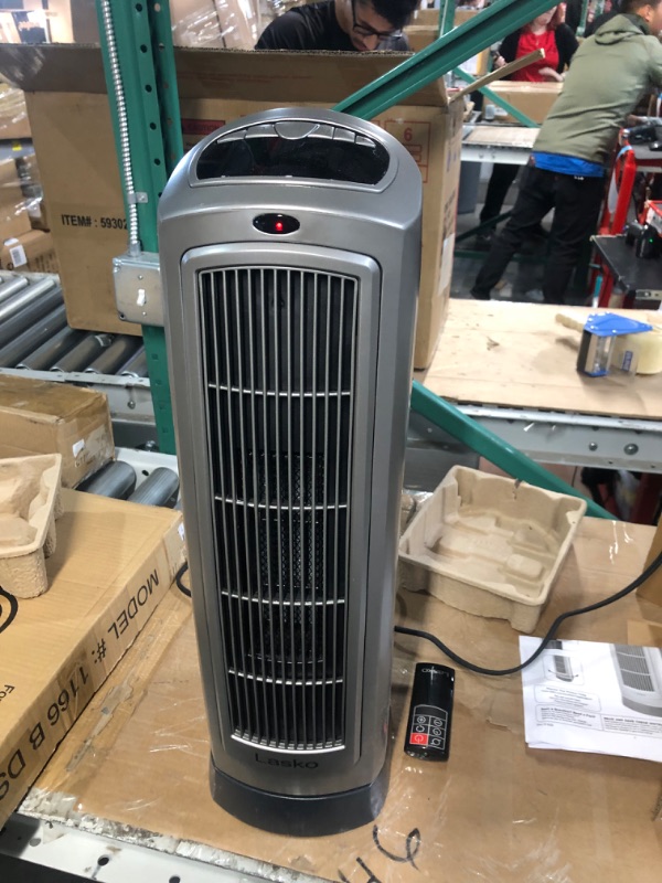 Photo 4 of Lasko 1500W Digital Ceramic Space Heater with Remote, 755320, Silver