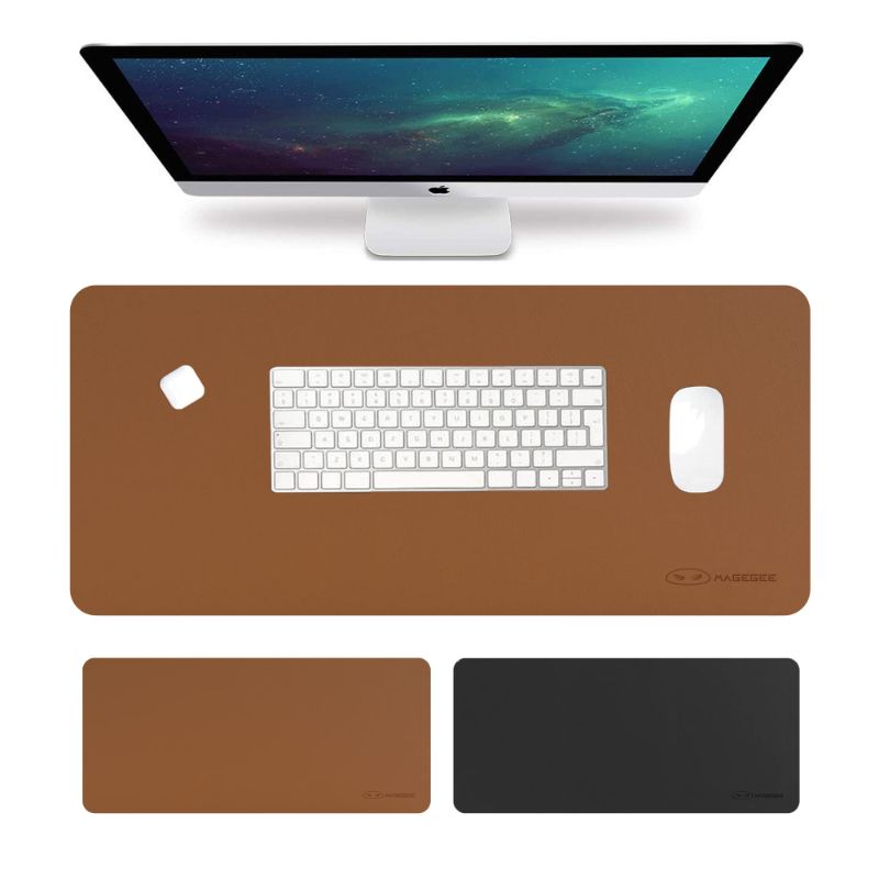 Photo 1 of Mouse pad, Gaming Large Mouse Pad, Leather Mouse(Brown, 15.75"x35.43")