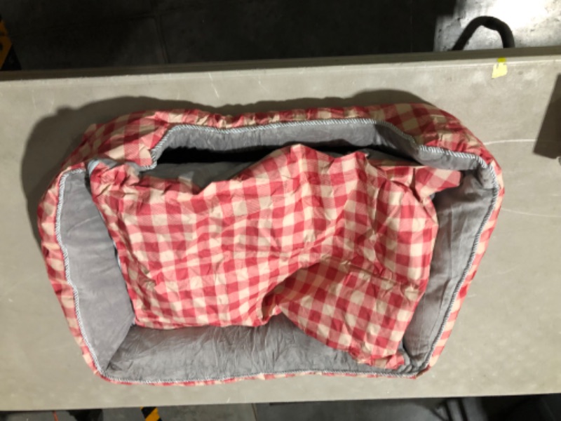 Photo 4 of **STOCK IMAGE REFERENCE ONLY** Grey/Red Plaid Pet Bed 25" x 18" 