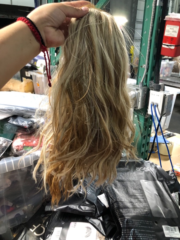 Photo 1 of QACCF Short Dirty Blonde Wig 14" Shoulder Length Curly Pelucas Short Wavy Women Side Part Realistic Halloween Cosplay Bob Wig (BlondeM)