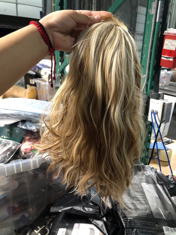 Photo 1 of QACCF Short Dirty Blonde Wig 14" Shoulder Length Curly Pelucas Short Wavy Women Side Part Realistic Halloween Cosplay Bob Wig (BlondeM)