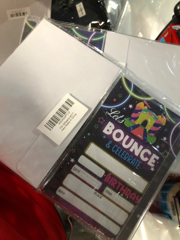 Photo 1 of Boys and Girls Bounce House Birthday Party Invitation Cards, 
