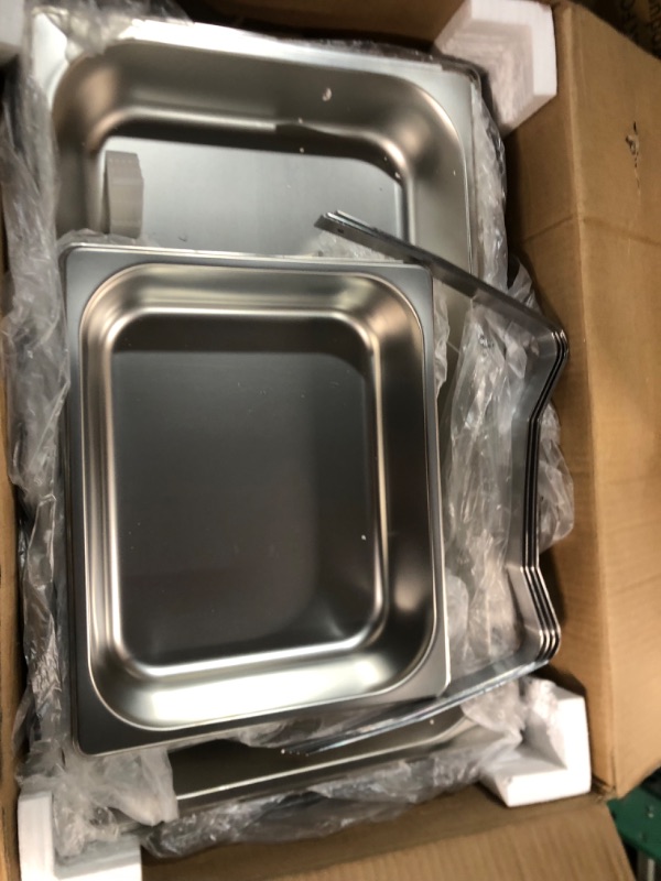 Photo 2 of Mophorn Hotel Pans Full Size 2.5 Inch Deep, Steam Table Pans 6 Pack, 22 Gauge/0.8mm Thick Stainless Steel Hotel Pan Anti Jam Steam Table Pan Pan 2.5" Deep without lid