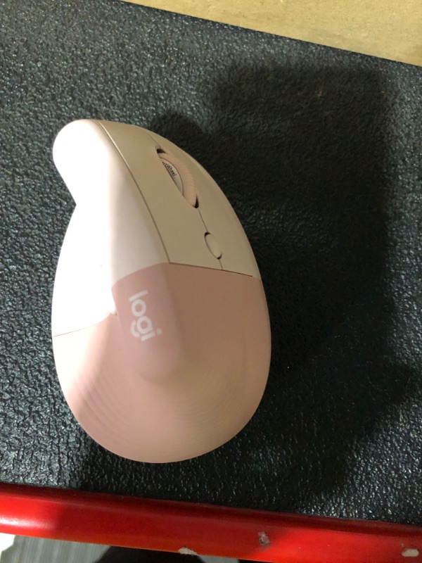 Photo 3 of Logitech Lift Vertical Ergonomic Mouse, Wireless, Bluetooth or Logi Bolt USB receiver, Quiet clicks, 4 buttons, compatible with Windows/macOS/iPadOS, Laptop, PC - Rose Right-Handed Mouse ROSE