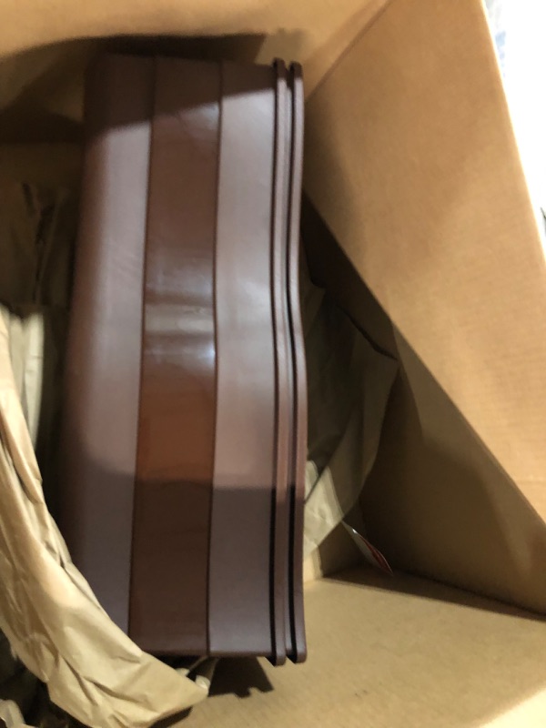 Photo 1 of **MISSING PARTS**
United Frames and Products “Ridge Rail” Long Rectangular Plant Window Box 2 Pack (Brown) Walnut