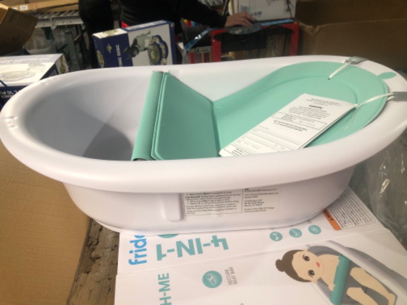 Photo 2 of 4-in-1 Grow-with-Me Bath Tub by Frida Baby Transforms Infant Bathtub to Toddler Bath Seat with Backrest for Assisted Sitting in Tub