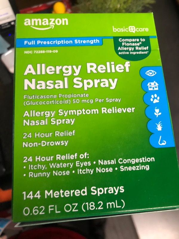 Photo 3 of Amazon Basic Care 24-Hour Allergy Relief Nasal Spray, Fluticasone Propionate (Glucocorticoid), 50 mcg, Full Prescription Strength, Non-Drowsy, 0.62 Fl Oz 0.62 Fl Oz (Pack of 1)