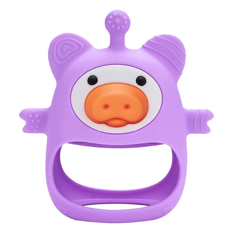 Photo 1 of Baby Teether, Safe and Soothing Silicone Baby Teething Toys for 0-6 Months, Baby Chew Toys for Sucking Needs, BPA Free (Purple)
