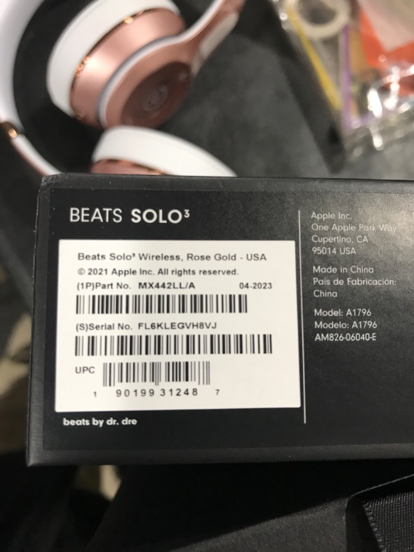 Photo 3 of Beats Solo3 Wireless On-Ear Headphones - Apple W1 Headphone Chip, Class 1 Bluetooth, 40 Hours of Listening Time, Built-in Microphone - Rose Gold (Latest Model)