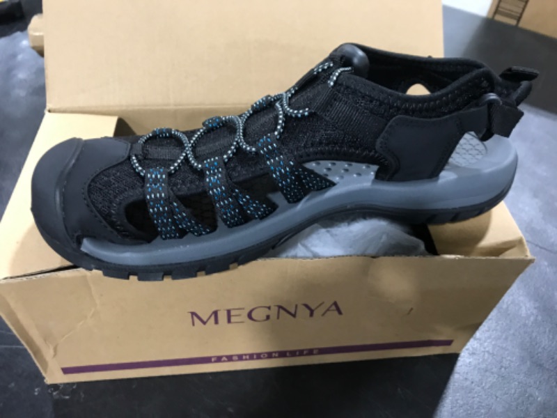 Photo 2 of MEGNYA Womens Arch Support Close Toe Walking Sandals for Anti-Collision, Orthopedic Camping Sandals for Plantar Fasciitis, Cushioned Hiking Sandals Pool Beach Black Size 9