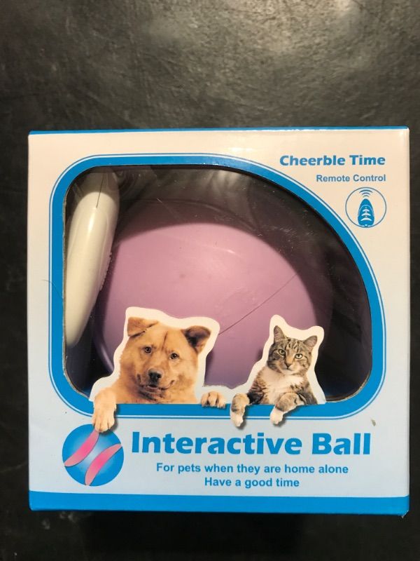 Photo 1 of  Interactive Cat Smart Ball Toy 2.0, Automatic Power Rolling Ball with Colorful Lights & Floral Design, USB Rechargeable, Activate Natural Hunting Instincts, Perfect Indoor Playmate (Purple) 