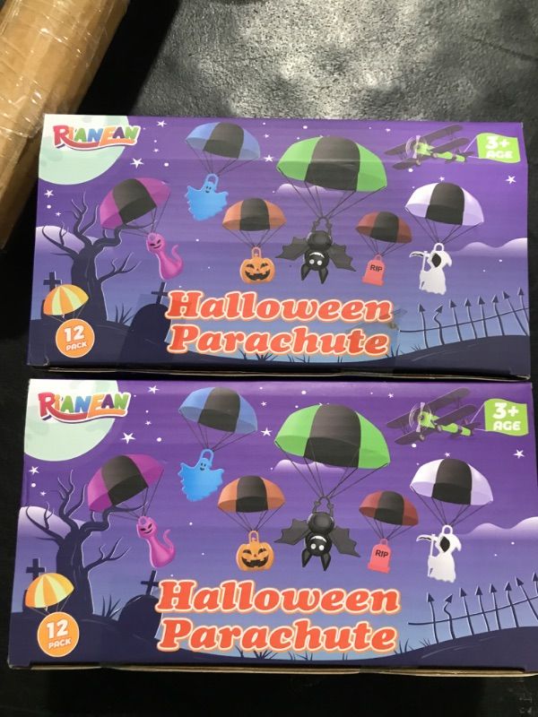 Photo 1 of 12 Pack Halloween Parachutes 