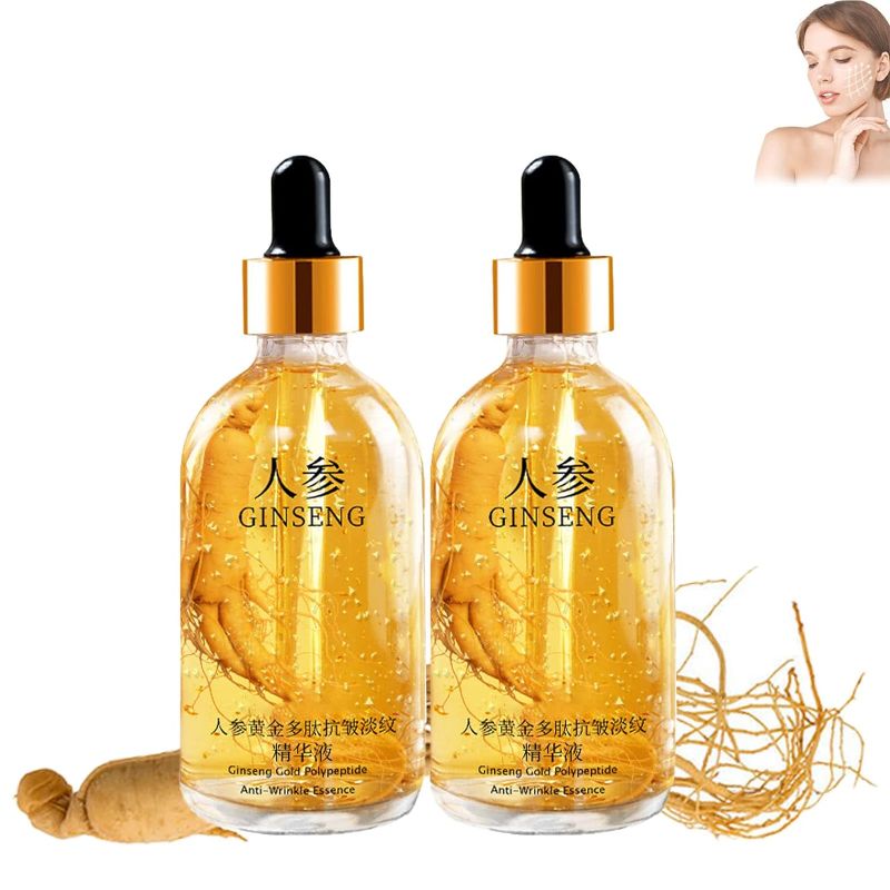 Photo 1 of 2PCS-Ginseng Polypeptide Anti-Ageing Essence, Ginseng Gold Polypeptide Anti-Ageing Essence, Ginseng Gold Polypeptide Anti-Wrinkle Essence, Ginseng Serum, for Tightening Sagging Skin Reduce Fine Lines