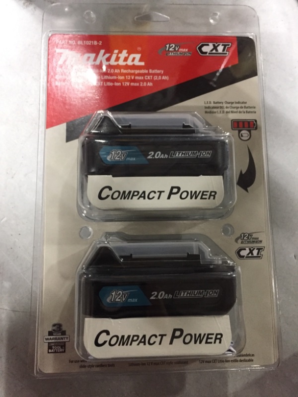 Photo 2 of Makita BL1021B-2 12V max CXT Lithium-Ion 2.0 Amp Battery (2 Pack)