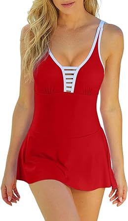 Photo 1 of Aleumdr Swimdress Swimsuits for Women One Piece Bathing Suit Multiway Skirt Tummy Control Swim Dresses LARGE