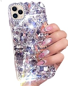 Photo 1 of Lozeguyc Case for iPhone 11,iPhone 11 Stylish Pretty Bling Beauty TPU Case Slim Hybrid Shockproof Bumper Raised Edge Cover for iPhone 11 6.1 Inch for Girls Women-Silver