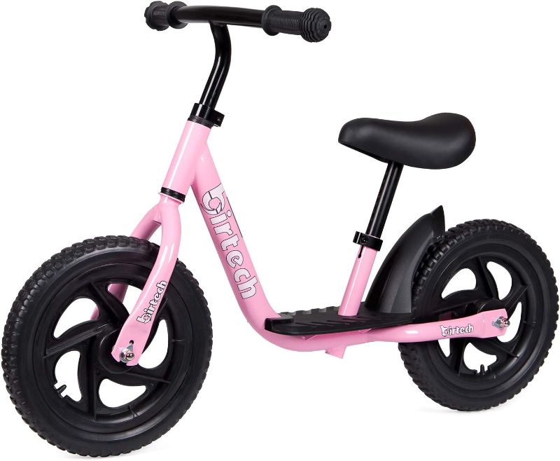 Photo 1 of Birtech Balance Bike for 2-6 Year Old, 12 Inch Toddler Bike No Pedal Training Bicycle with Adjustable Seat Height, Airless Tire (Pink)
