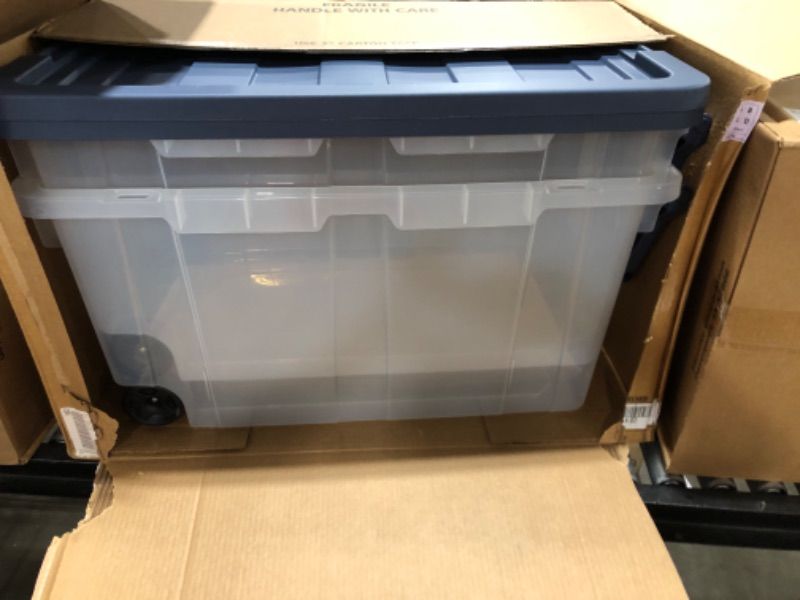 Photo 1 of 160 Qt. Wheeled Storage Box 2 boxes 