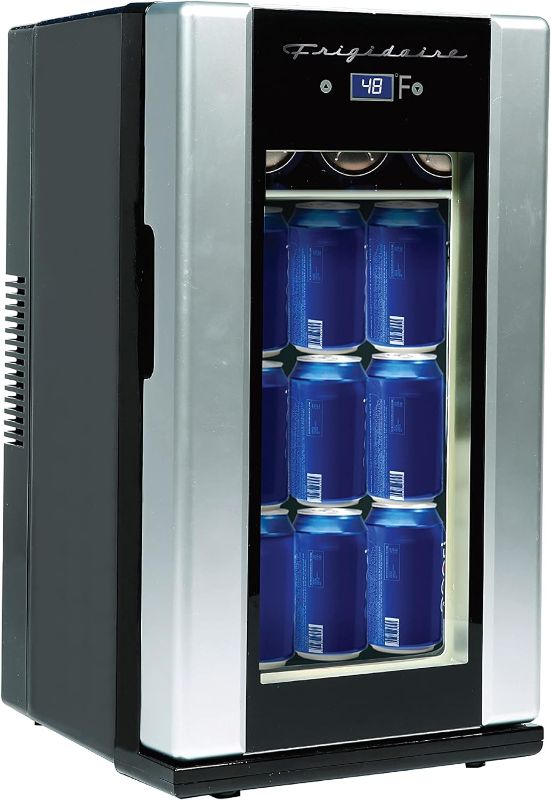 Photo 1 of FRIGIDAIRE EFMIS567_AMZ 18 Can OR 4 Wine Bottle Retro Beverage Fridge, Temperature Control, Thermoelectric, FreonFree, Stainless
