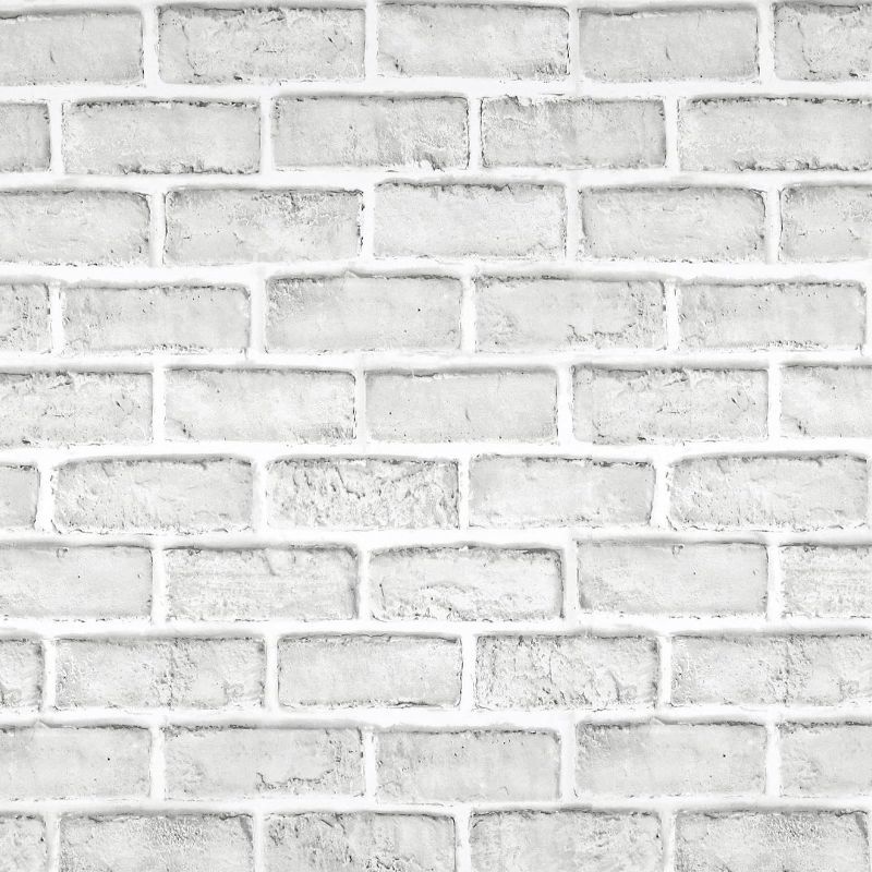 Photo 1 of  White Brick Wallpaper Brick Peel and Stick Wallpaper