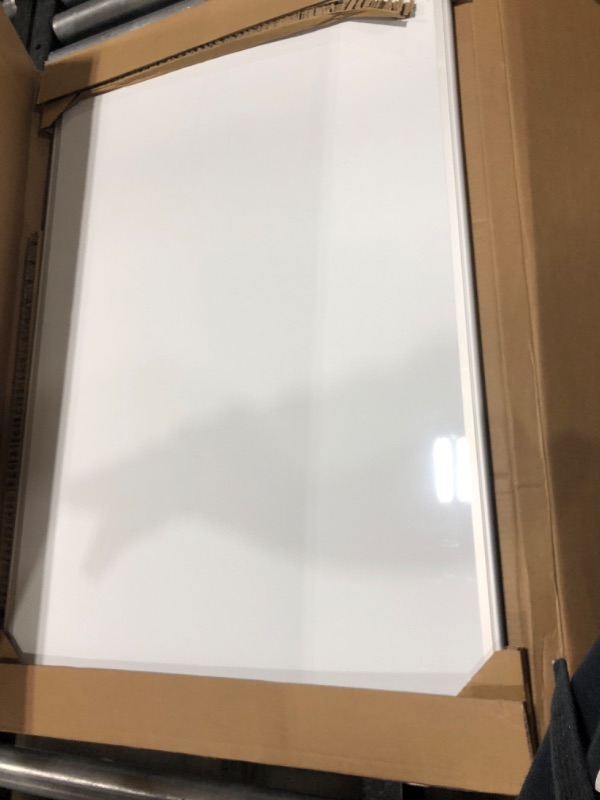 Photo 2 of Amazon Basics Magnetic Dry Erase White Board, 36 x 24-Inch Whiteboard - Silver Aluminum Frame 24" x 36" Magnetic, Aluminum Frame