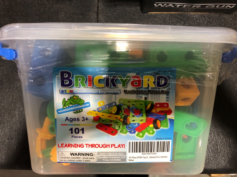 Photo 2 of Brickyard Building Blocks STEM Toys - Educational Building Toys for Kids Ages 4-8 with 101 Pieces, Tools, Design Guide and Toy Storage Box, Gift for Boys & Girls